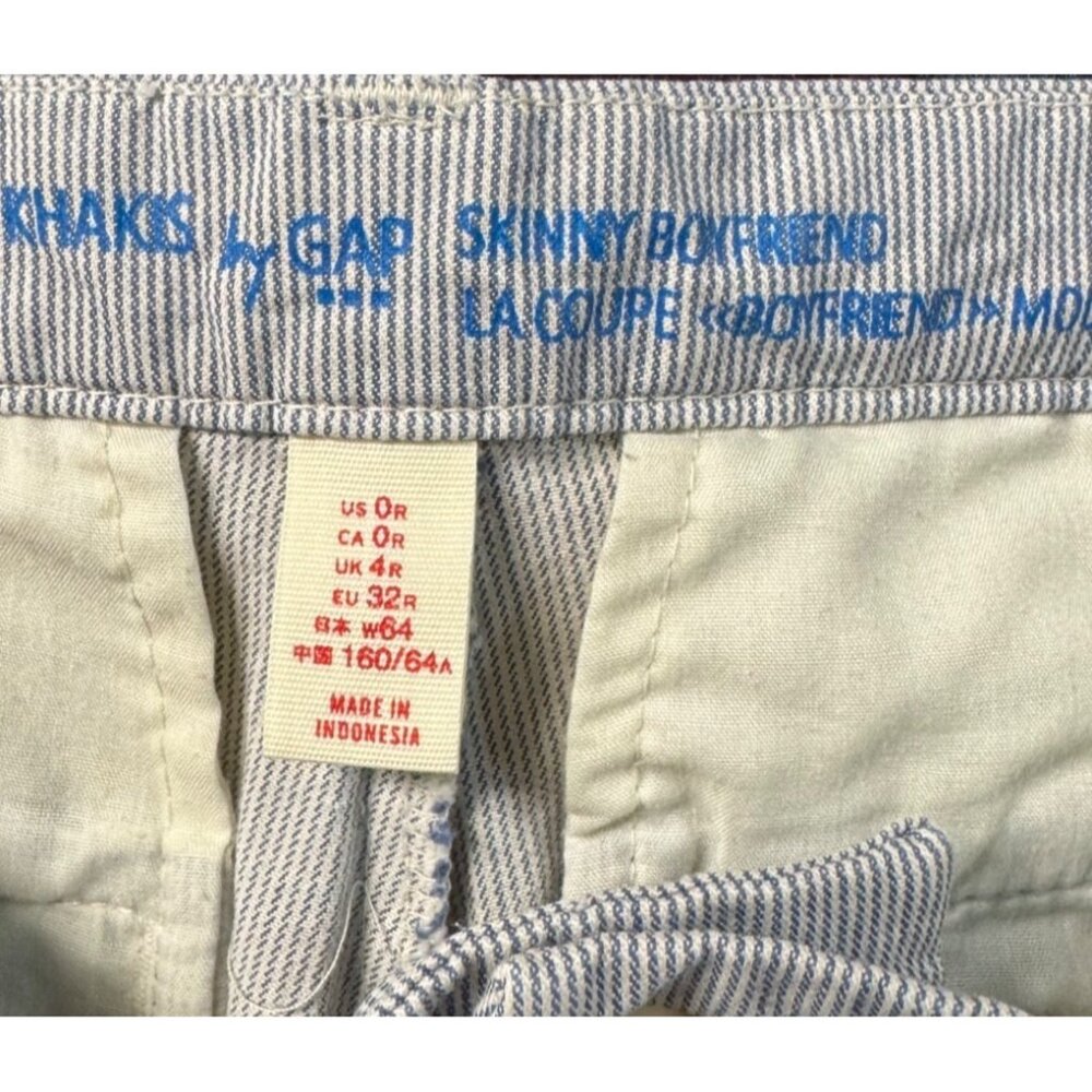 Gap Womens Mid-Rise Striped Ankle Pants With Button Front Size 0 - Picture 3 of 9